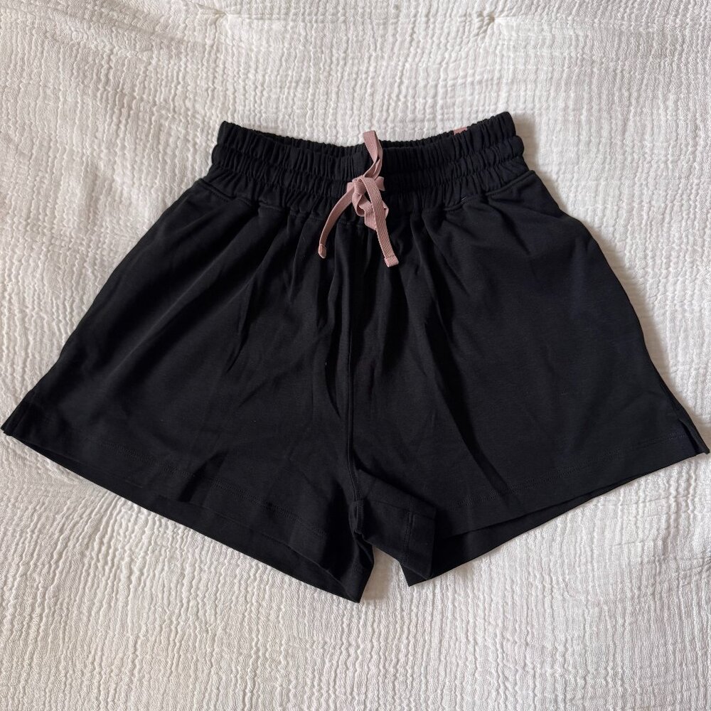 Lunya High Waisted Black Shorts, XS
